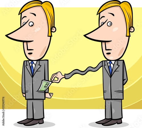 Canvas Print businessman and taxes cartoon