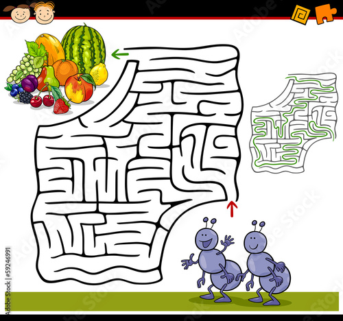 cartoon maze or labyrinth game