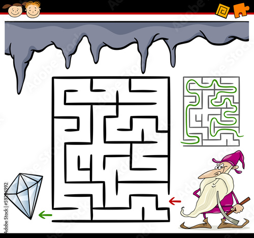 cartoon maze or labyrinth game