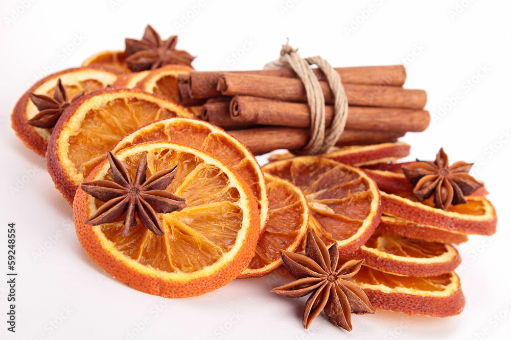 cinnamon,anise and dried orange cinnamon,anise and dried orange