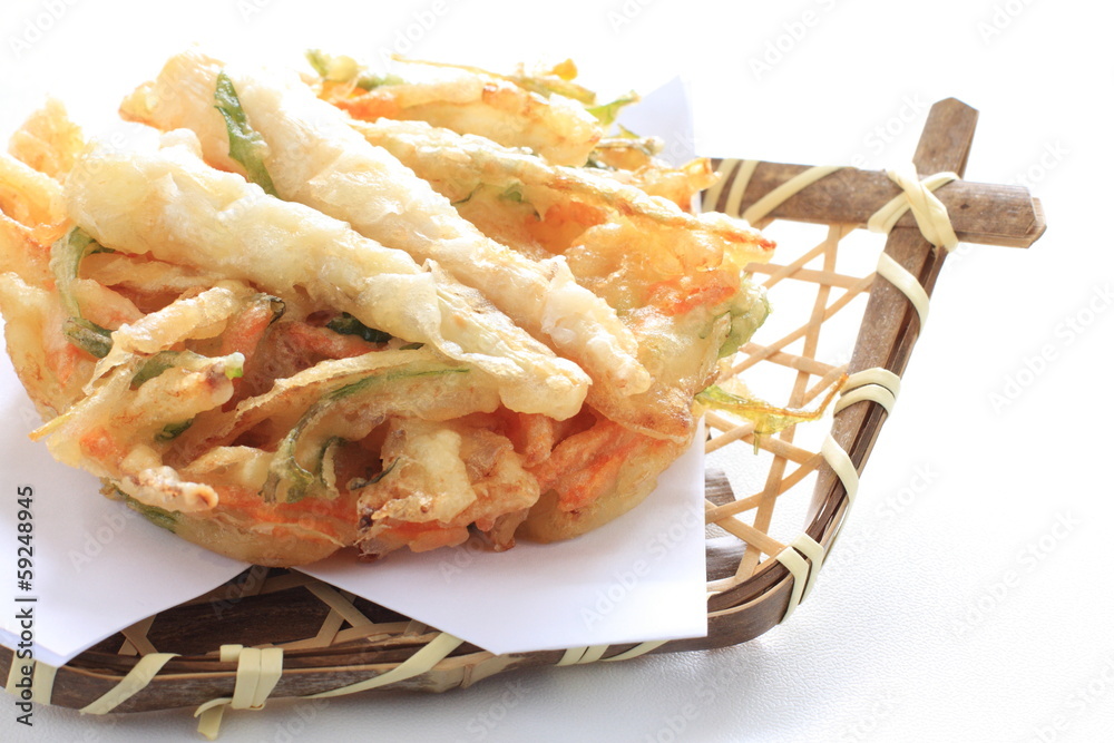 Japanese cuisine, bamboo shots Tempura for gourmet spring food Japanese cuisine, bamboo shots Tempura for gourmet spring food