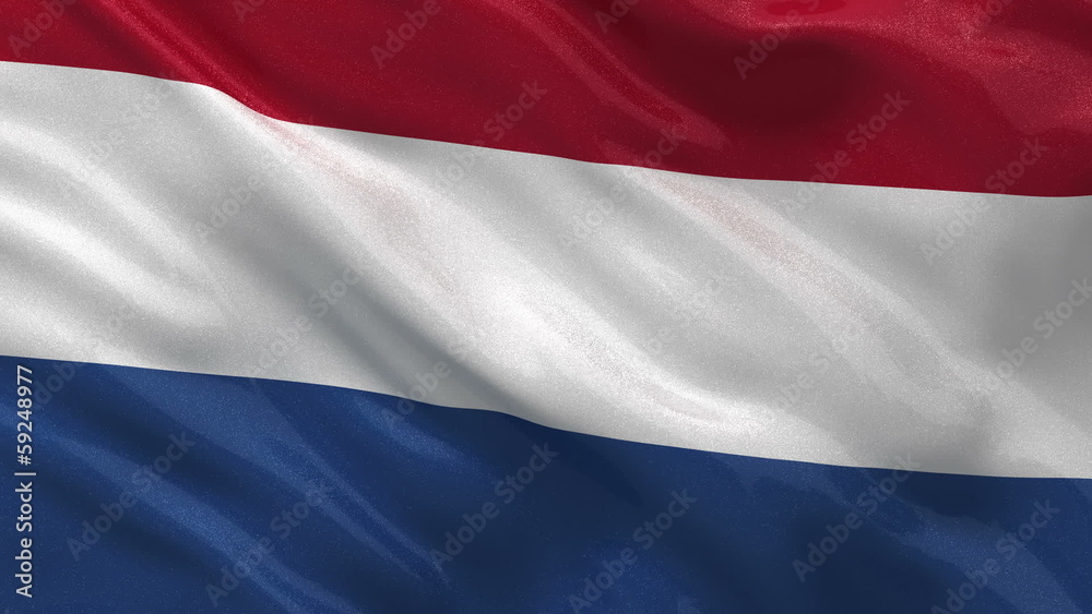 Flag of the Netherlands waving in the wind - seamless loop