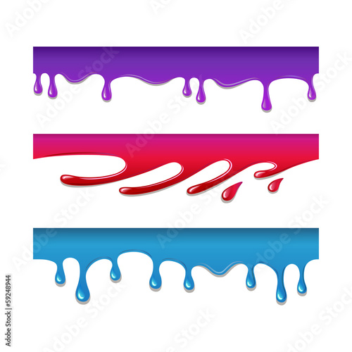 Vector colored seamless drips