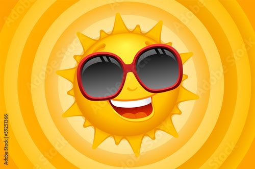 Sun character with background. To see the other vector sun illustrations , please check Sun collection. photo