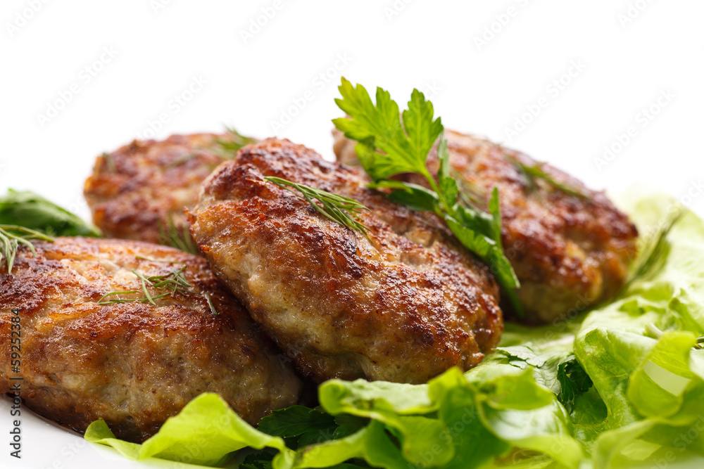 fried meatballs with herbs