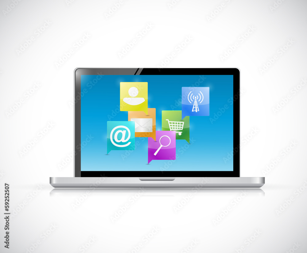 laptop internet network communication concept laptop internet network communication concept