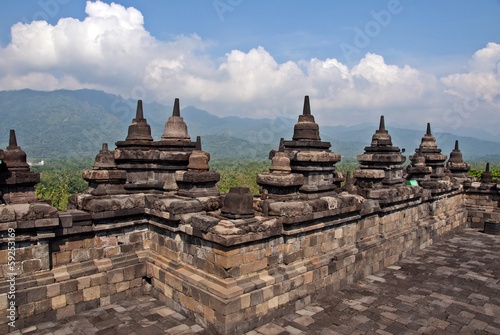 Borobodur the ancient Buddhist temple in Java, Indonesia