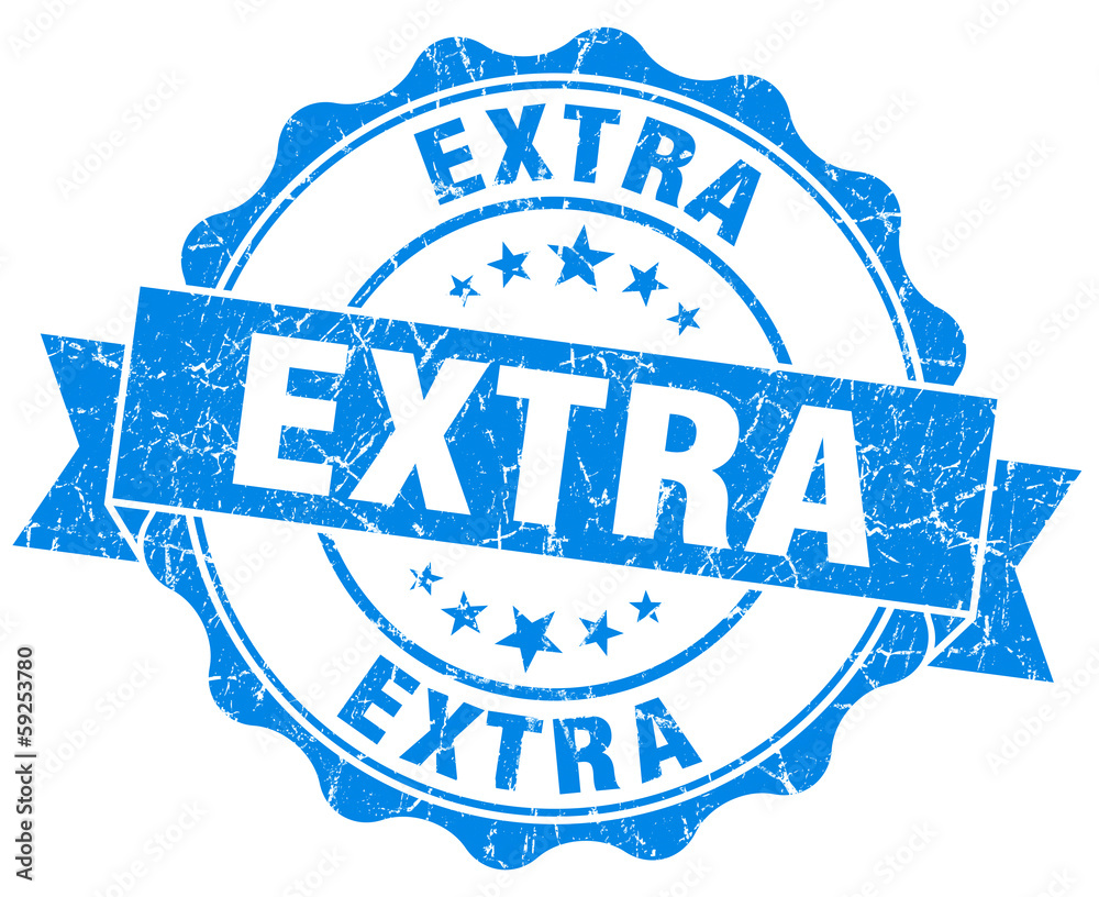 Fototapeta premium Extra blue vintage seal isolated on white