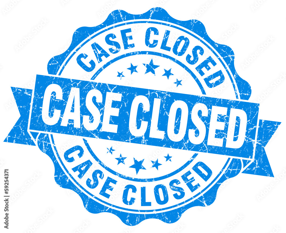 Fototapeta premium Case closed blue vintage seal isolated on white