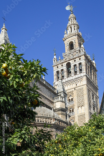 Giralda tower, the belfry of the Cathedral of Sevilla