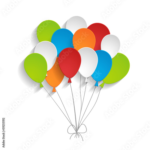 bright paper balloons