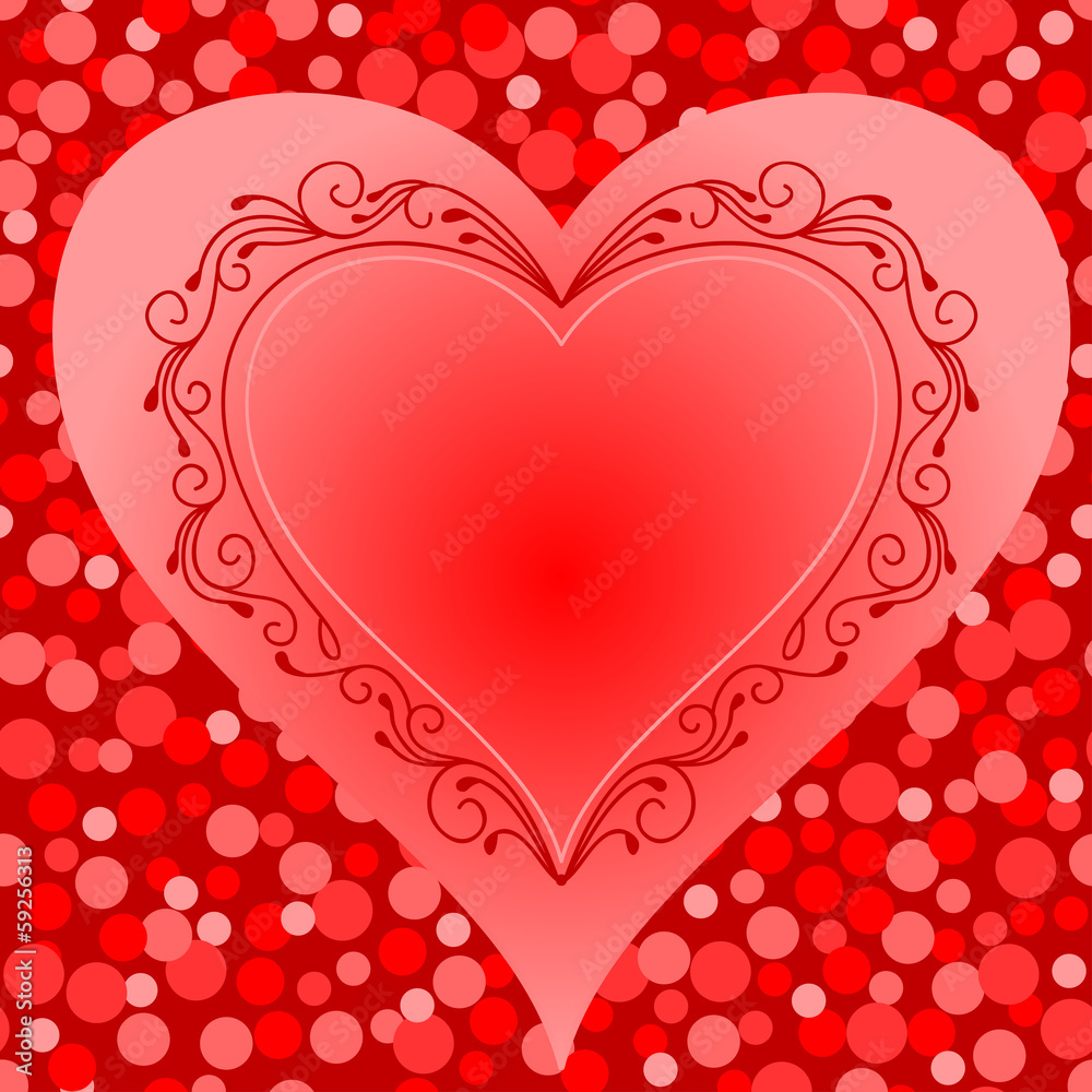 Valentines day background with frame heart