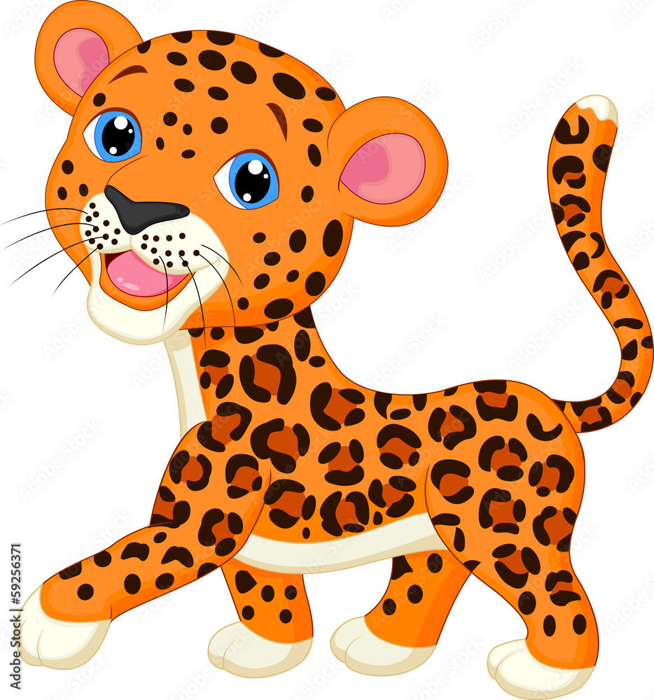 Naklejka Cute baby leopard cartoon