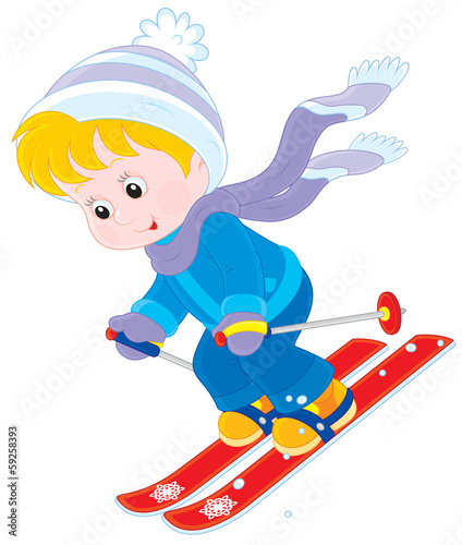 Child skiing down