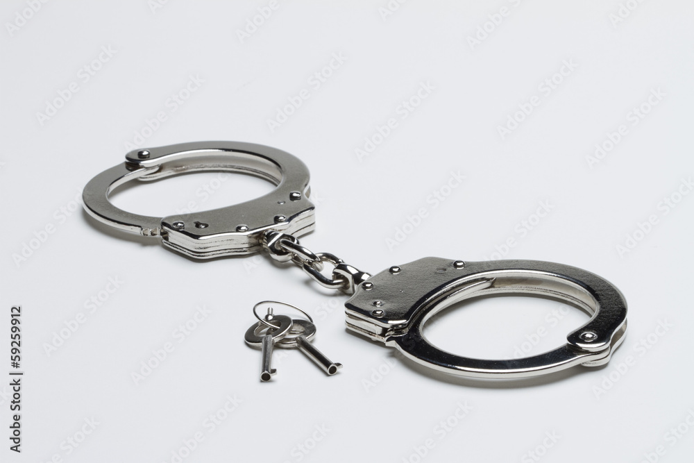Handcuffs with keys, horizontal Handcuffs with keys, horizontal