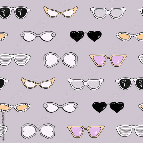 Seamless pattern, women fashion sunglasses
