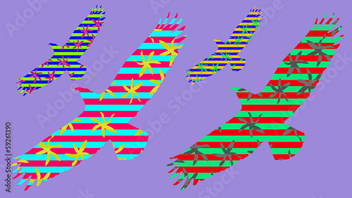 Colored abstract pattern of elements retro background eagle