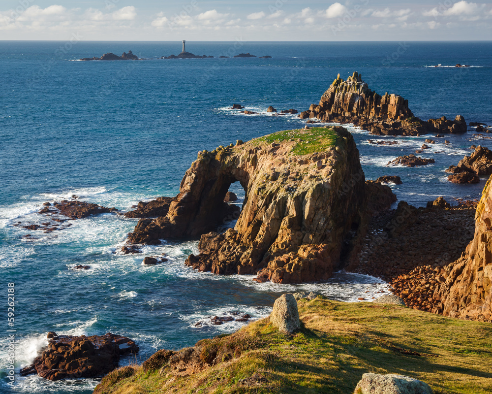 Scenery at Land End Cornwall England