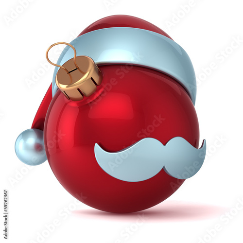 Christmas ball Santa Claus hat New Years Eve bauble red