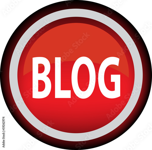 Красная векторная иконка с надписью BLOG