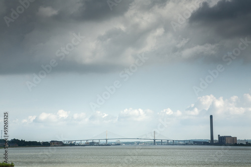 Cloudy skyline over the River Thames