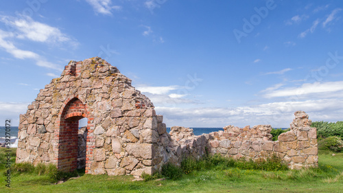 Ruined medieval Catholic chapel run on Bornholm