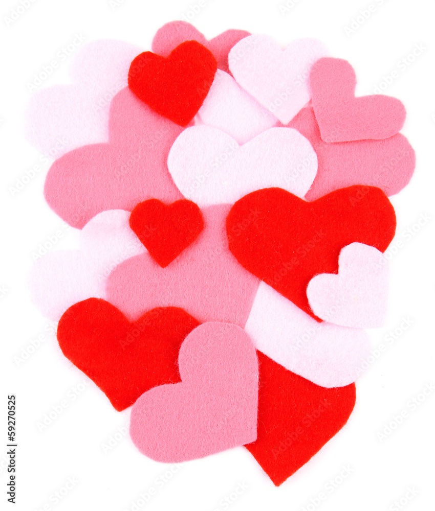 Beautiful decorative hearts, isolated on white Beautiful decorative hearts, isolated on white