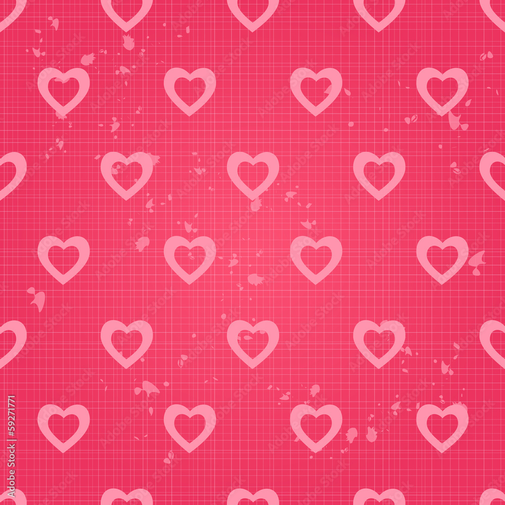 Retro Vintage Seamless Pattern with Heart