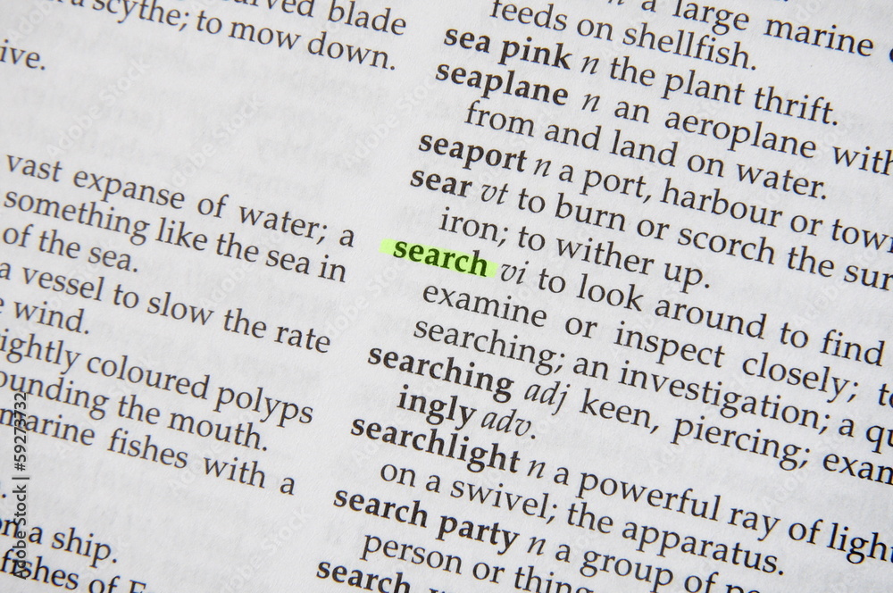 Fototapeta premium search in dictionary