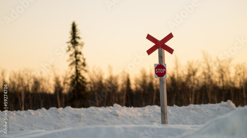 Snow scooter stop sign