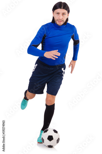 Football player isolated on the white background © Elnur