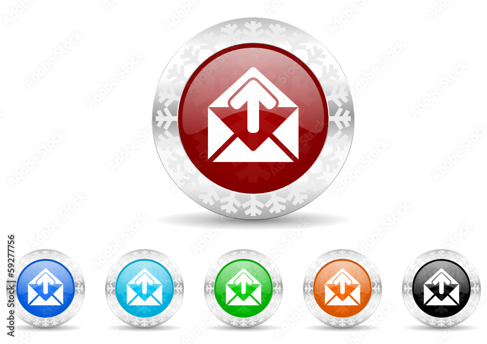 mail icon christmas vector set mail icon christmas vector set