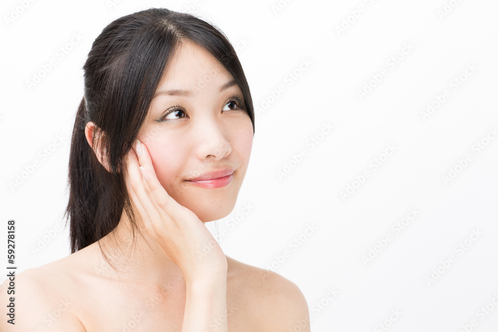 attractive asian woman beauty image on white background attractive asian woman beauty image on white background