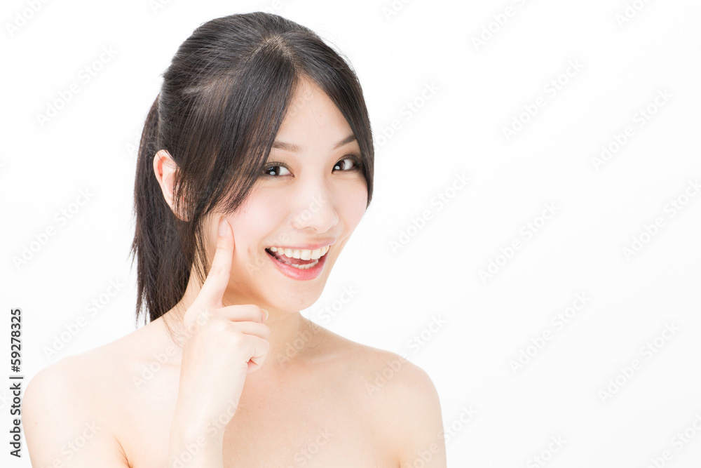 attractive asian woman beauty image on white background attractive asian woman beauty image on white background
