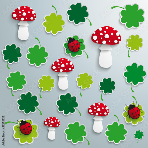 Green Shamrocks Lady Bug Fly Agaric