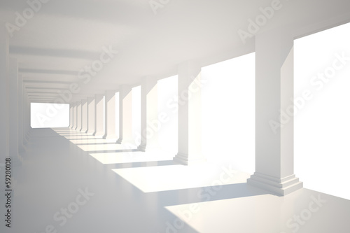 Fototapeta Naklejka Na Ścianę i Meble -  Digitally generated room with columns