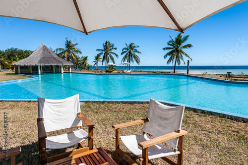 Cafe and swimming pool