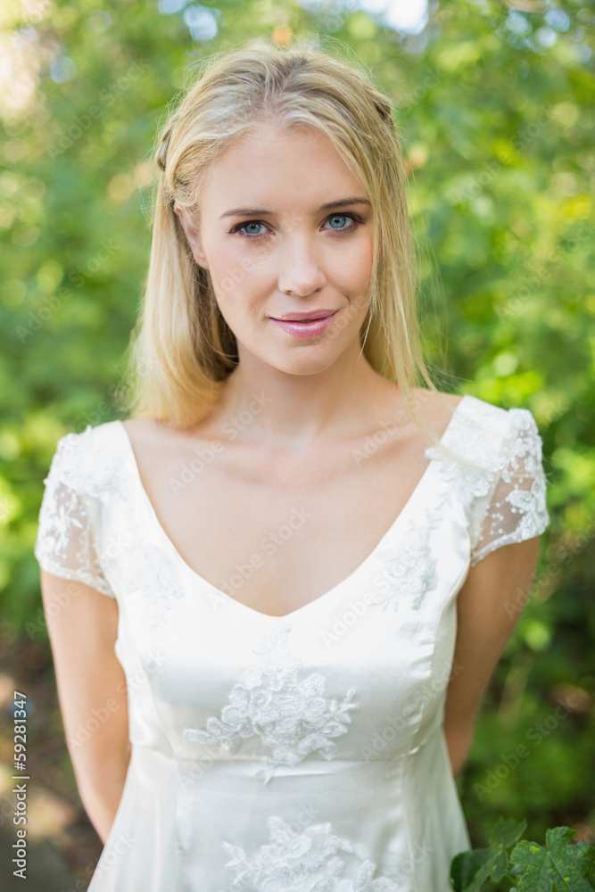 Happy beautiful bride looking at camera Happy beautiful bride looking at camera