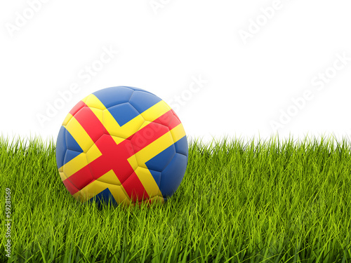 Football with flag of aland islands