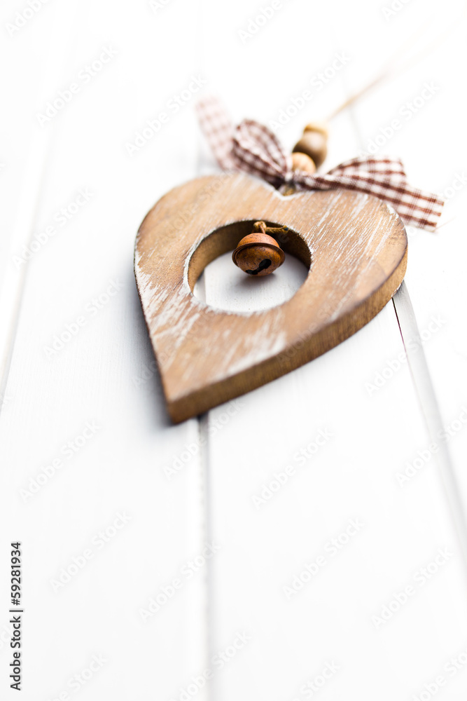 wooden valentine heart