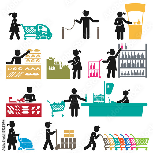 EMPLOYEES IN THE SUPERMARKET