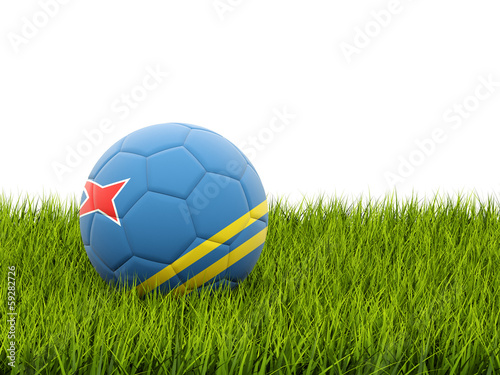 Football with flag of aruba