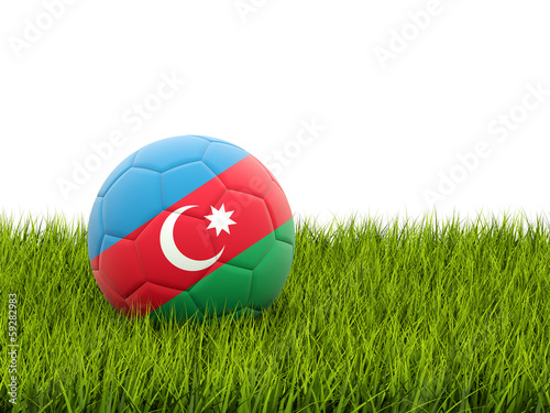 Football with flag of azerbaijan