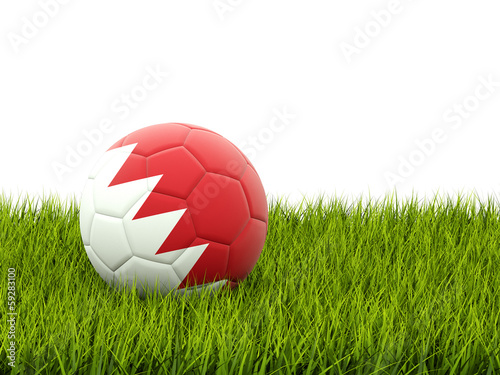 Football with flag of bahrain