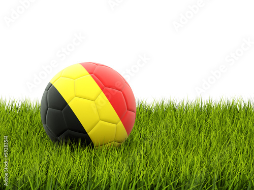 Football with flag of belgium