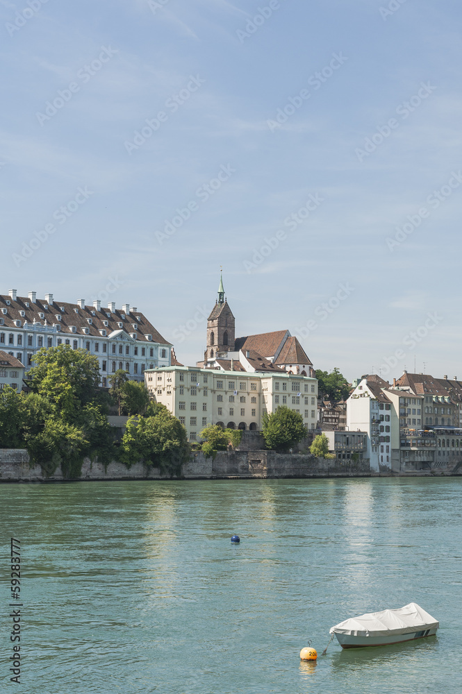 Basel, historische Altstadt, Rhein, Martinskirche, Schweiz