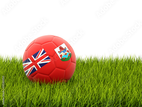 Football with flag of bermuda