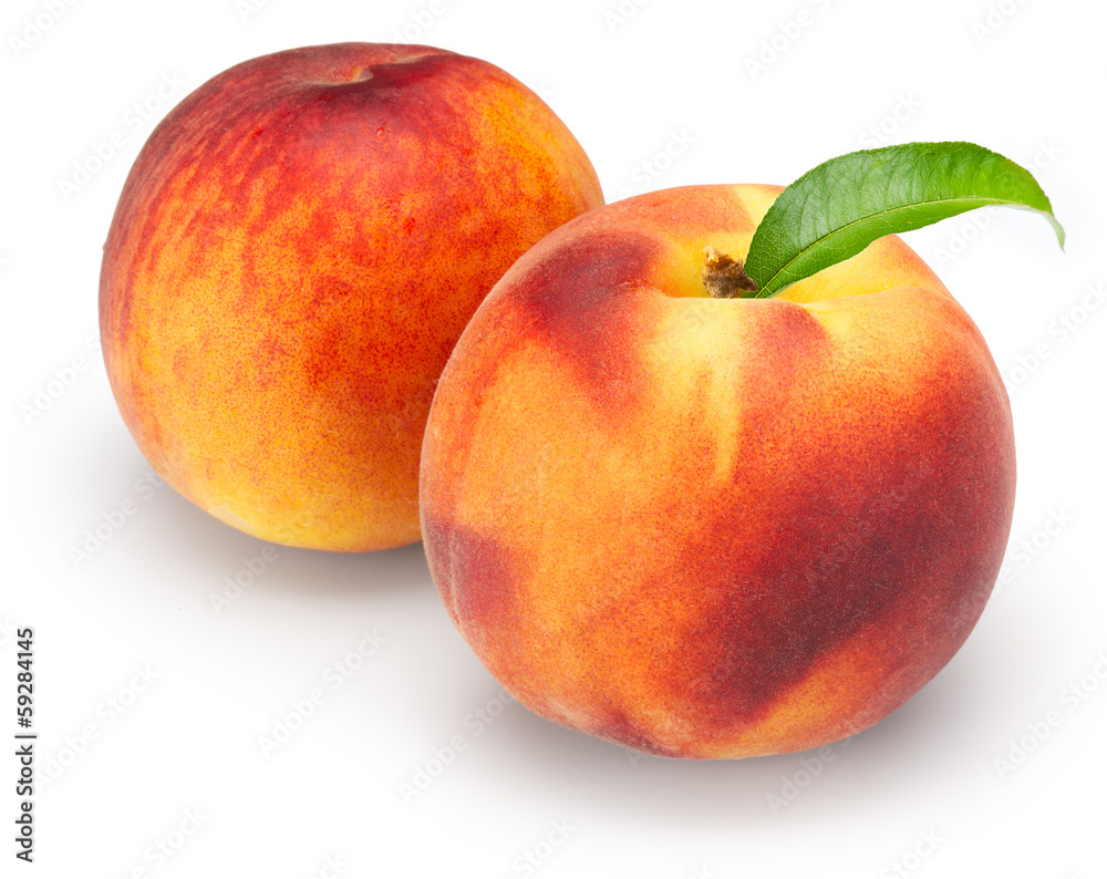 Peaches isolated on white background Peaches isolated on white background