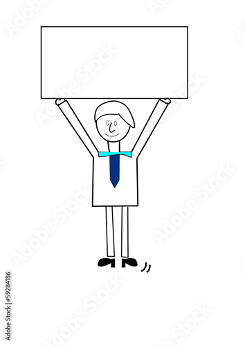 Geschäftsmann, mit Plakat