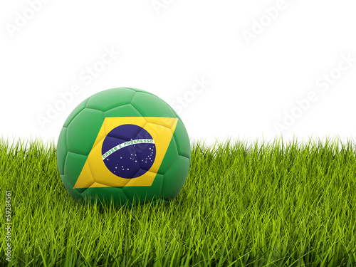 Football with flag of brazil